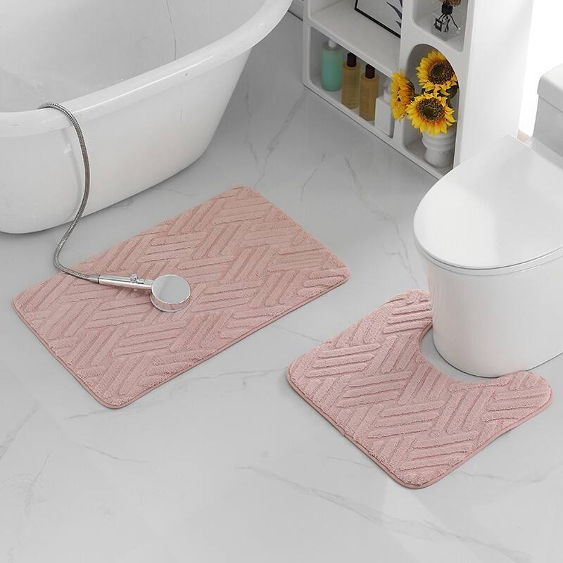 Fleece Jacquard Memory Foam 2pc Bath Mats（Rugs） manufacture