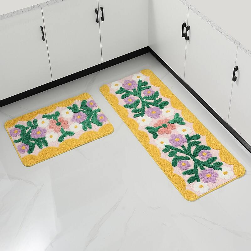 Microfiber Flower Tufted kitchen Mats（Rugs） factory