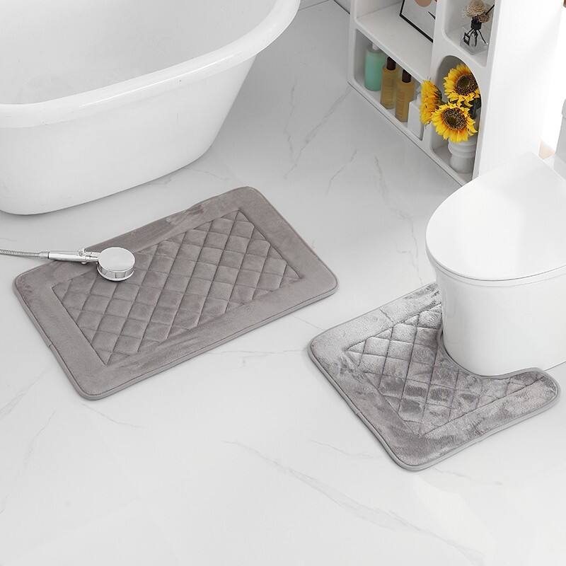 Quilted Water absorbent Charcoal Infused Memory Foam 2PC BATH MATS(RUGS) manufacture