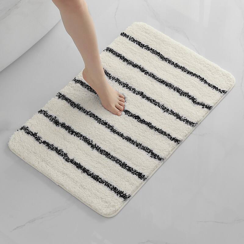 Absorbent Stripe Microfiber Tufted Bath Mats（Rugs） manufacture