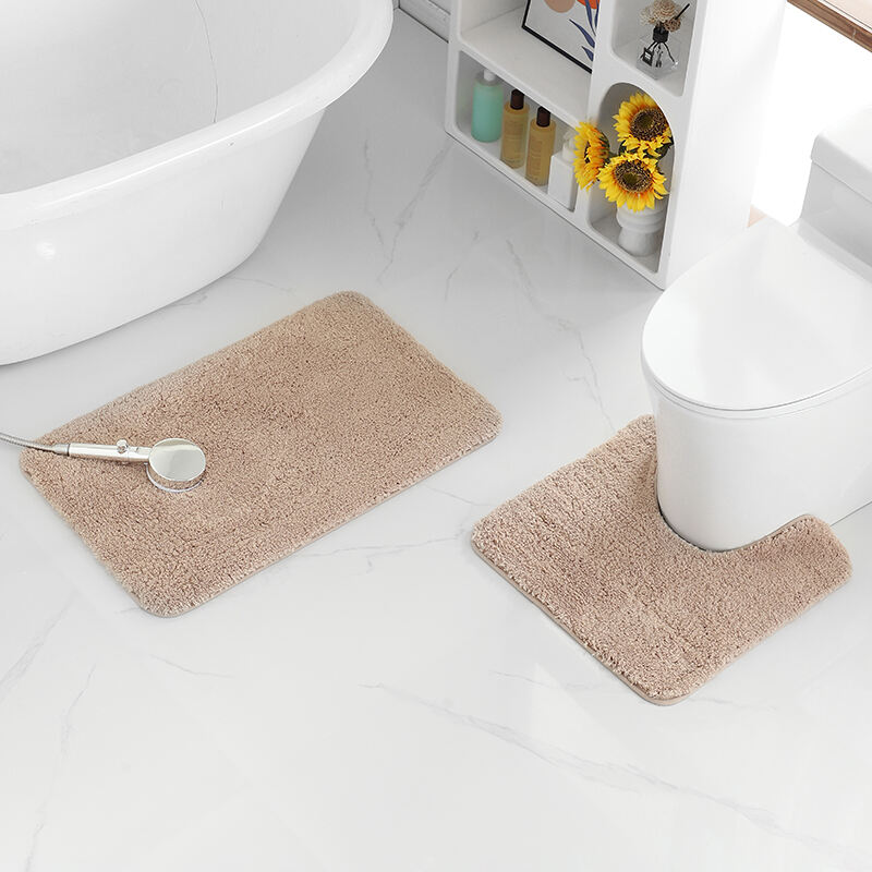 Microfiber solid 2pc bath rugs