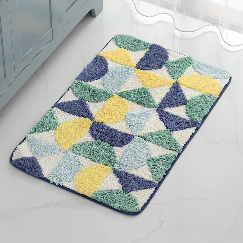 Geometric Microfiber Tufted Bath Mats (Rugs) supplier