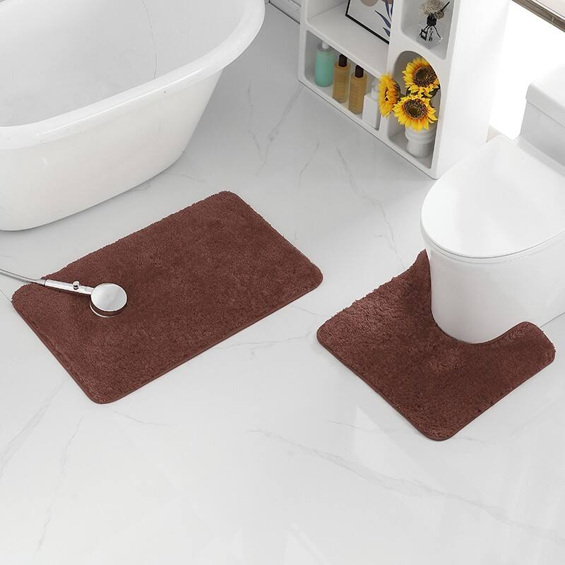 Microfiber solid 2pc bath rugs details