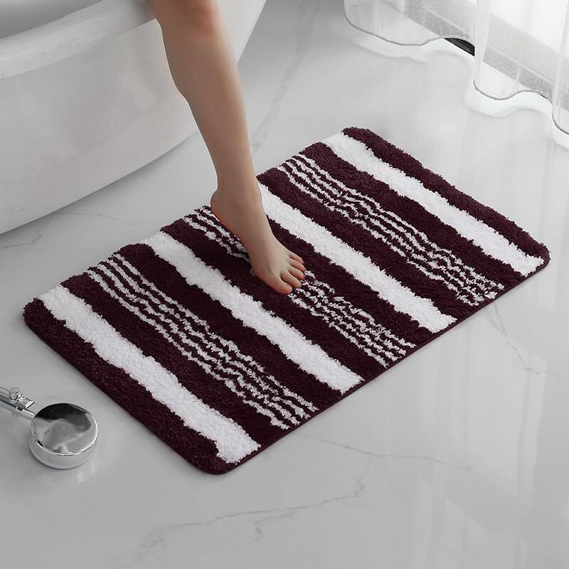 Absorbent Microfiber Tufted Stripe Bath Mats（Rugs） factory