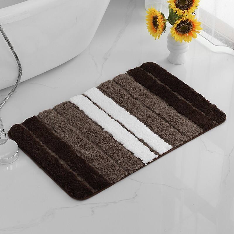 Absorbent Microfiber Tufted Stripe Bath Mats（Rugs） factory