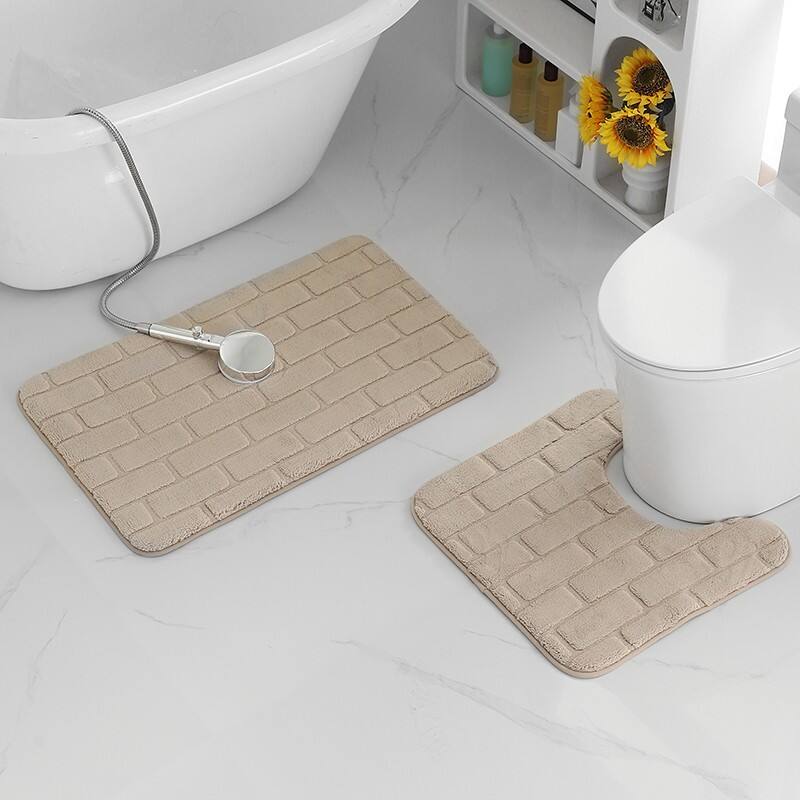 Brick Embossing Memory Foam 2pc Bath Mats（Rugs） manufacture