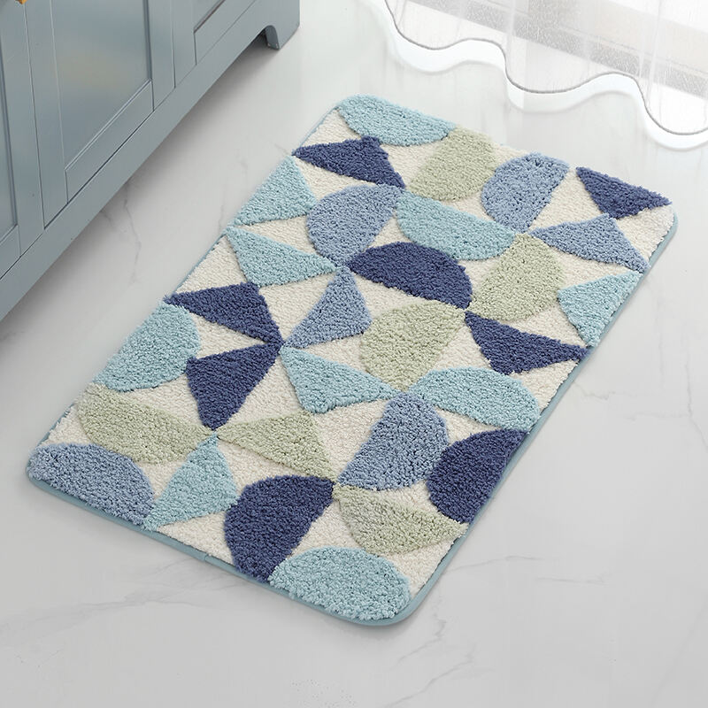 Geometric Microfiber Tufted Bath Mats (Rugs)