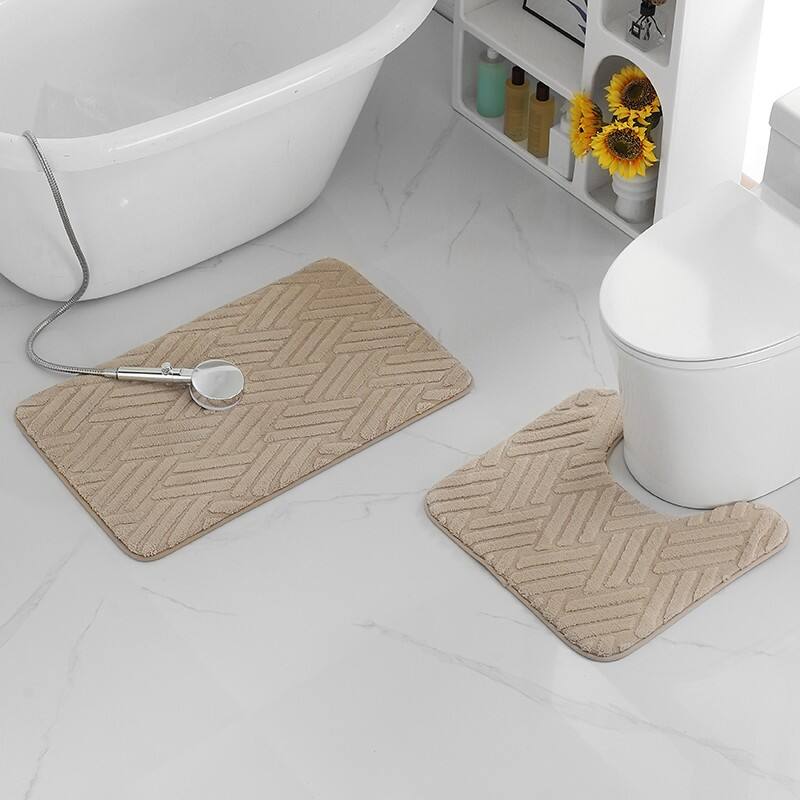 Fleece Jacquard Memory Foam 2pc Bath Mats（Rugs） details