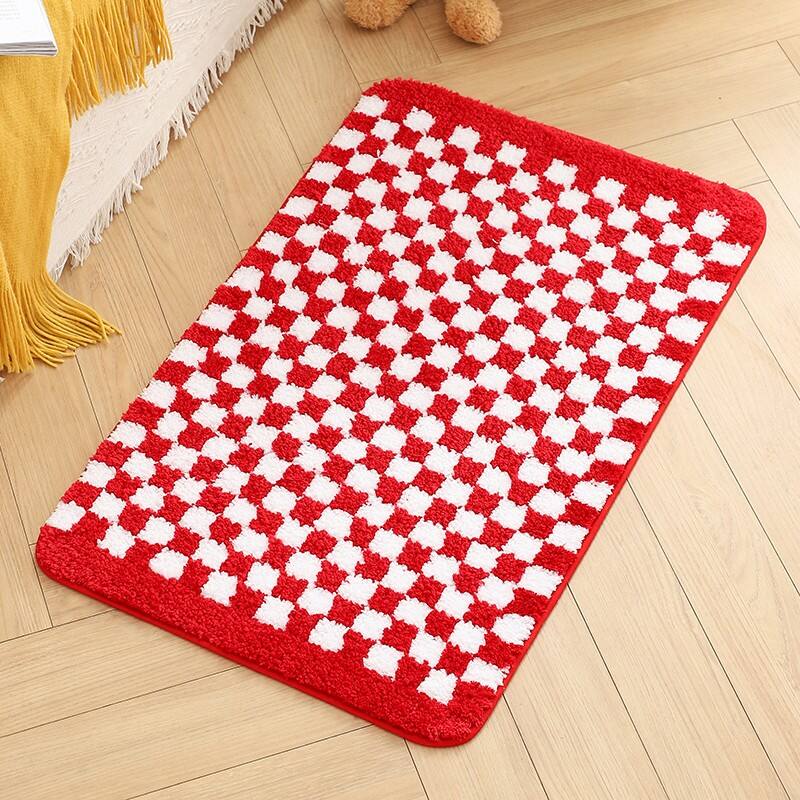 Microfiber CHECKS Tufted Bedside Mats（Rugs） manufacture