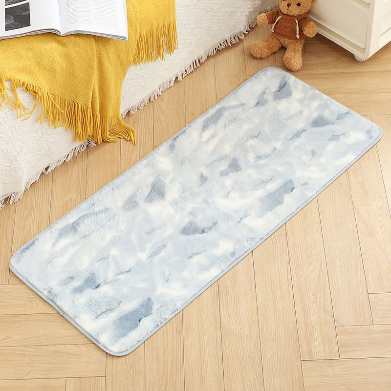 Printed Rabbit Fur bedsides Mats（Rugs）