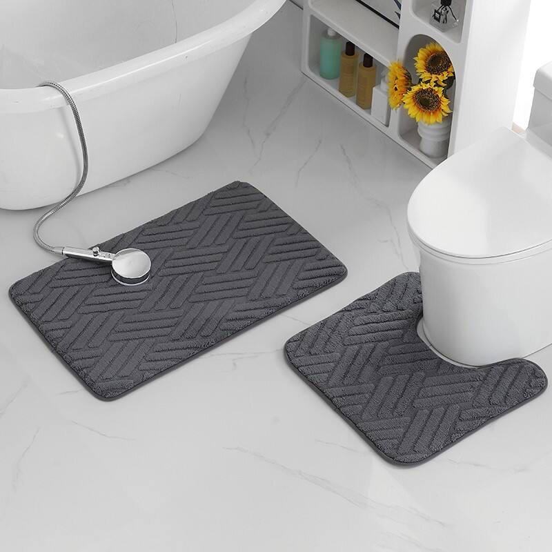 Fleece Jacquard Memory Foam 2pc Bath Mats（Rugs） manufacture