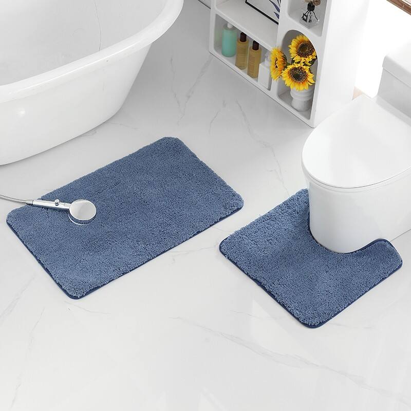 Microfiber solid 2pc bath rugs factory