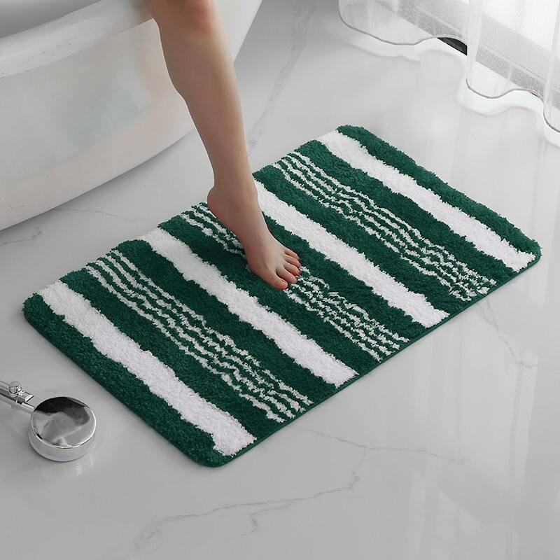 Absorbent Microfiber Tufted Stripe Bath Mats（Rugs） factory