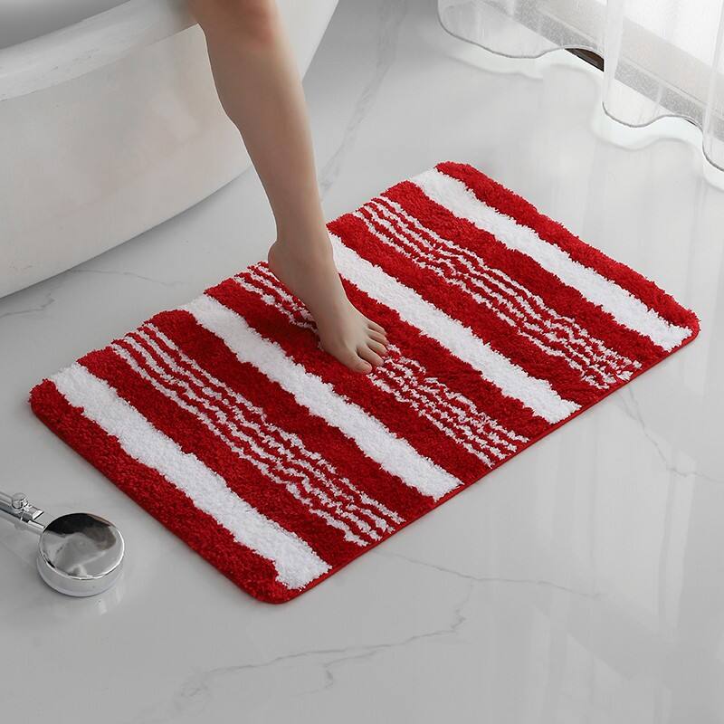 Absorbent Microfiber Tufted Stripe Bath Mats（Rugs） details