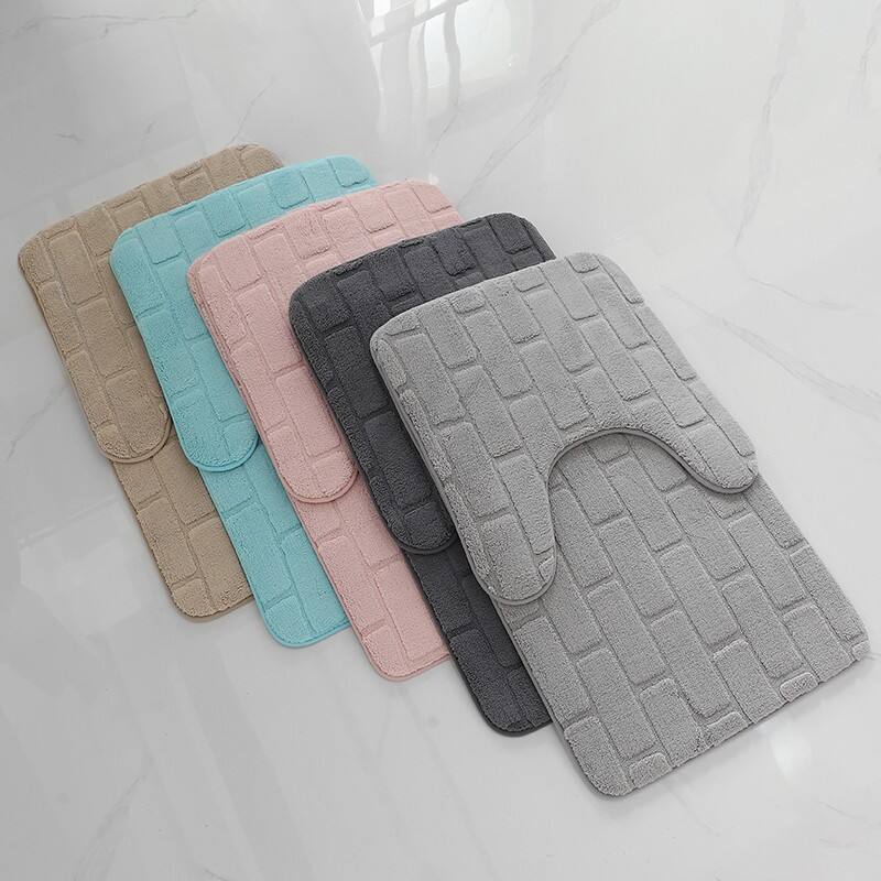 Brick Embossing Memory Foam 2pc Bath Mats（Rugs） details