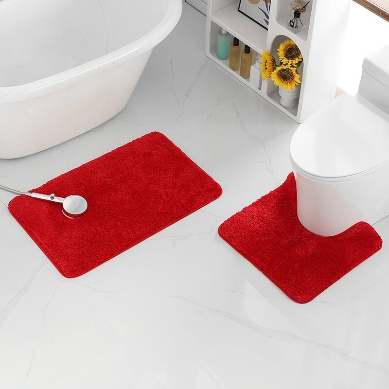 Microfiber solid 2pc bath rugs manufacture