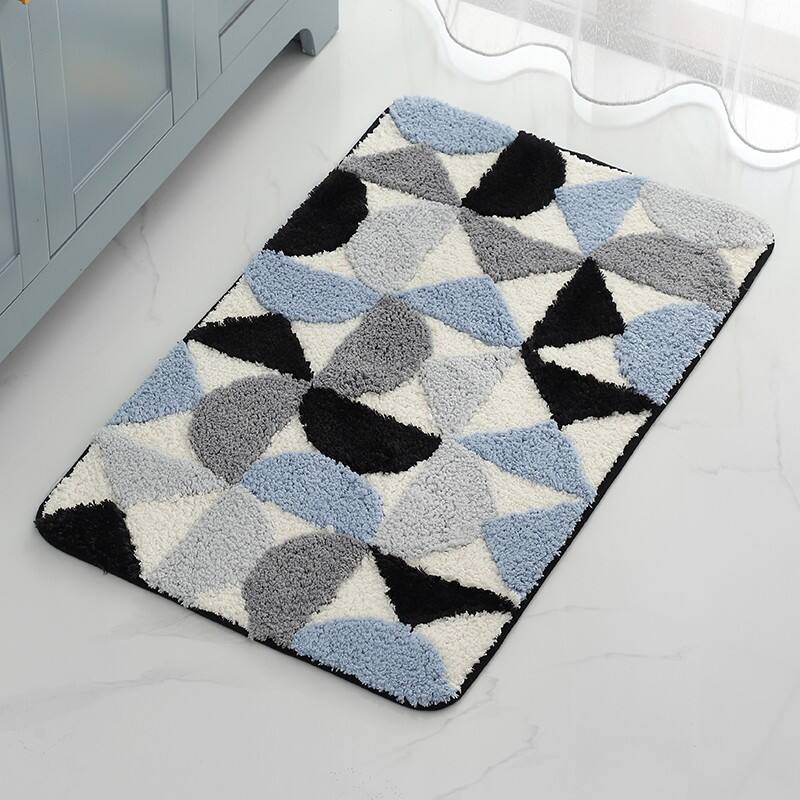 Geometric Microfiber Tufted Bath Mats (Rugs) details