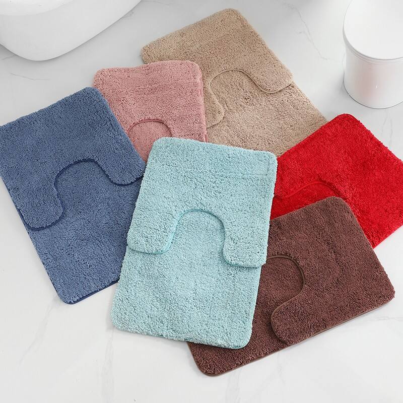 Microfiber solid 2pc bath rugs manufacture