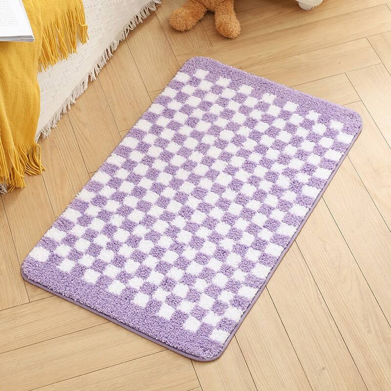 Microfiber CHECKS Tufted Bedside Mats（Rugs） supplier