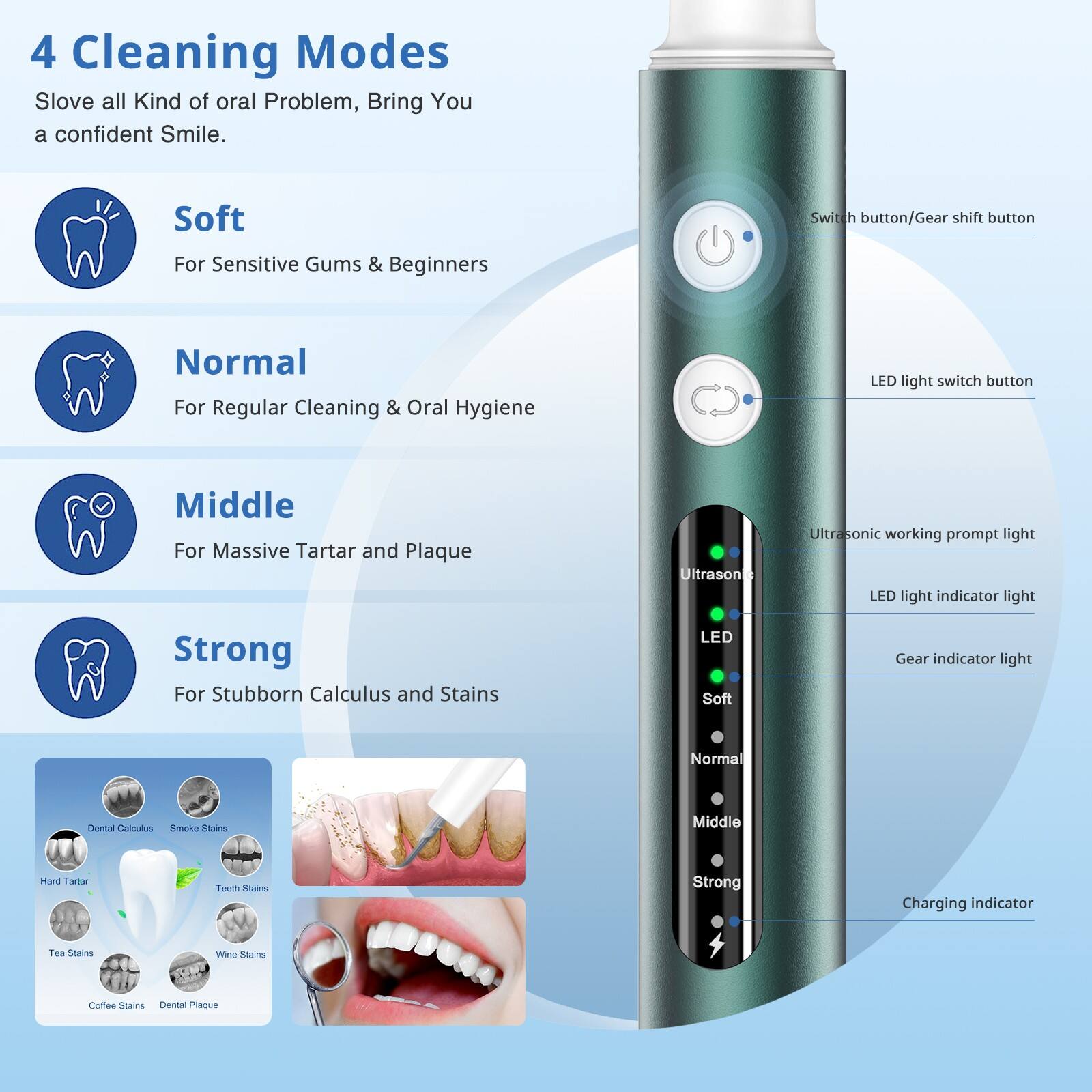 Ultrasonic Tooth Cleaner M191 Pro details