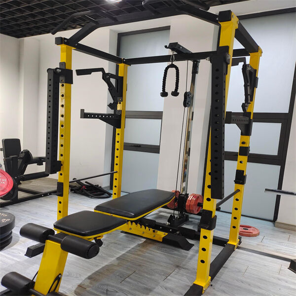 Banc de musculation robuste avec des poids pour une séance d'entraînement intense