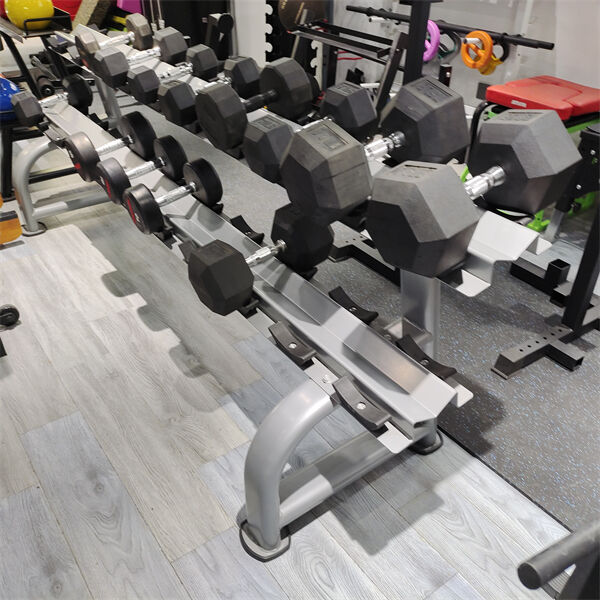 A sturdy weight rack will keep your dumbbells secure and easily accessible.