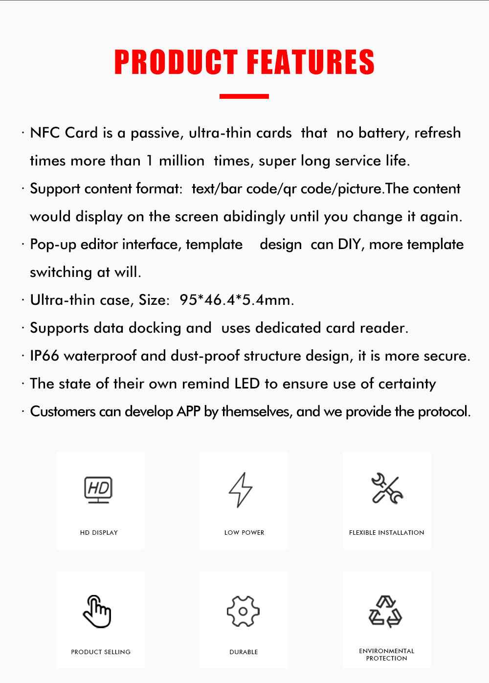 NFC esl 2.9 Inch Batteryless Digital Price Tag E-ink Electronic Shelf Label For Supermarket Warehouse manufacture