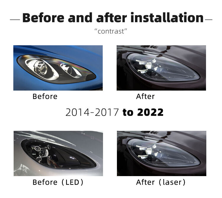 Car LED headlights for Porsche Macan 2014-2022 upgrade Plug and Play Matrix led laser day running lights details