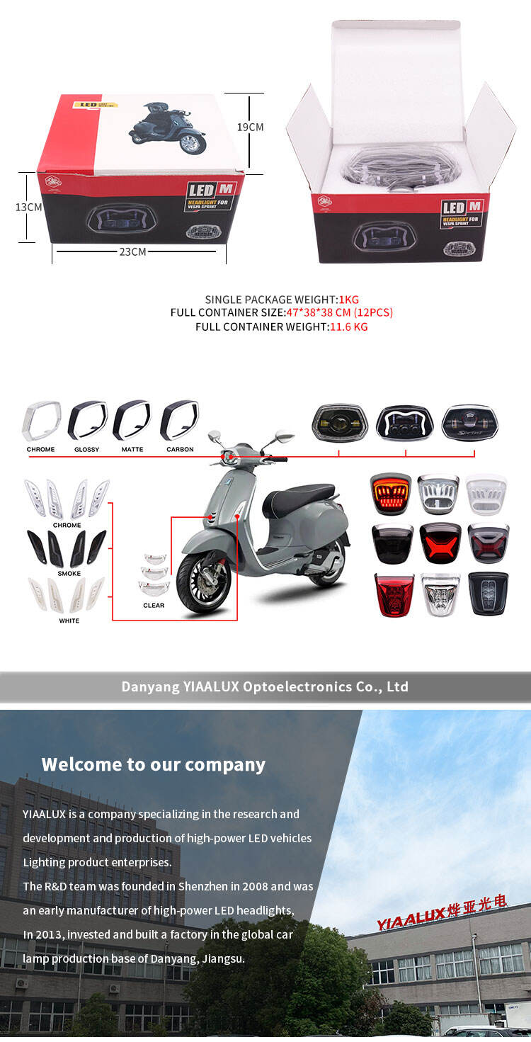 2022 new original high beam and low beam DRL motorcycle headlight for Vespa Sprint manufacture