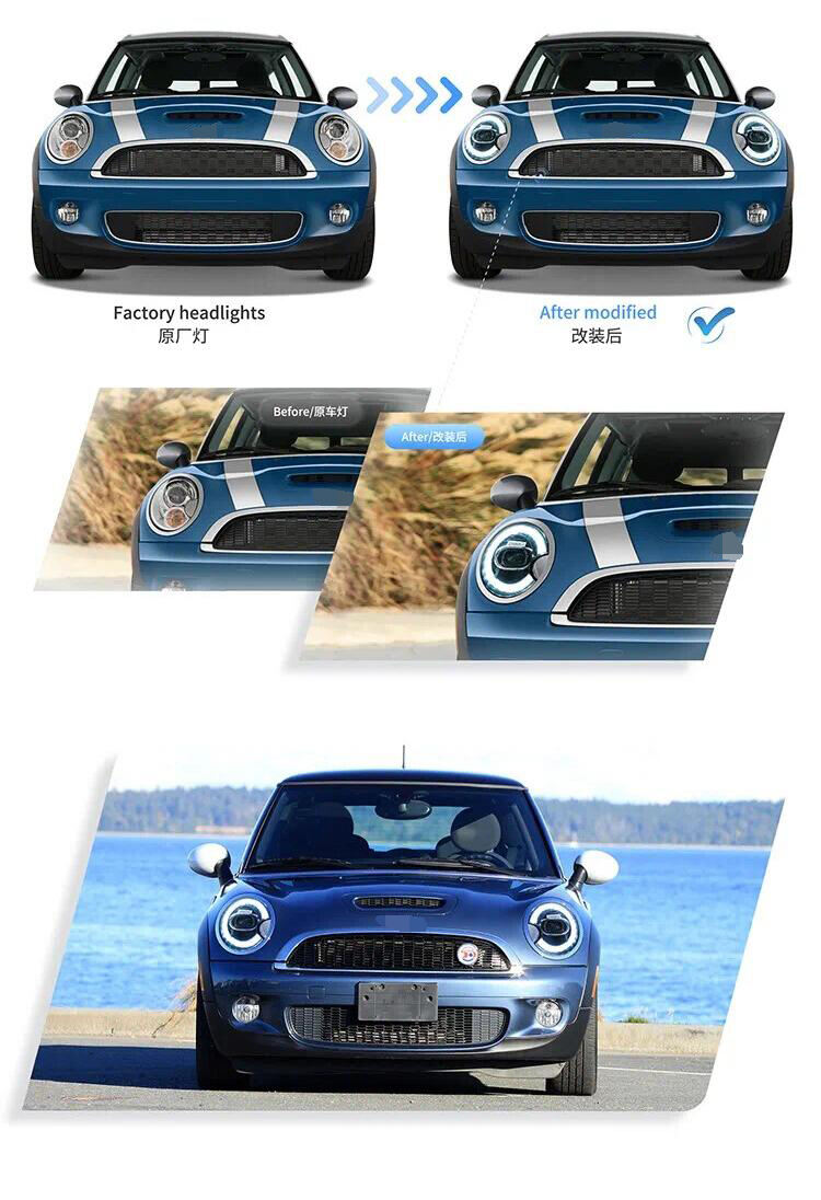 New upgrade led style headlamp headlight for BMW Mini Cooper R56 head lamp head light auto light systems manufacture