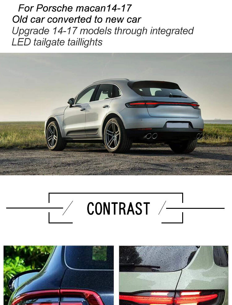 2014-2017 Upgrade 2021 style through LED taillights for macan tail light For Porsche macan rear light details