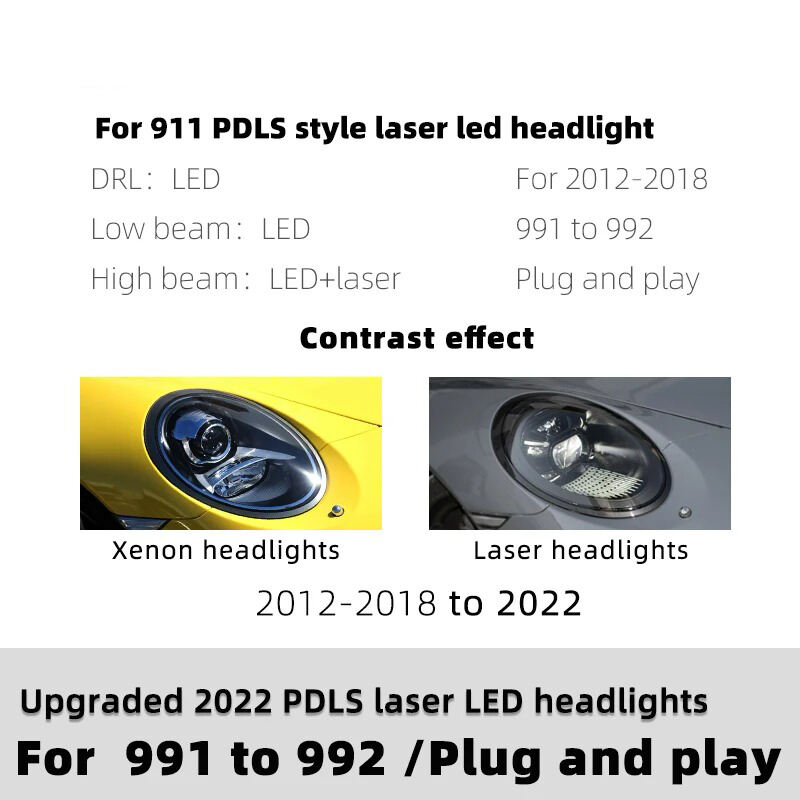 Auto High-Quality for Porsche 911 Headlight Assembly 991 LED Daytime Running Lights 2012-2016 details