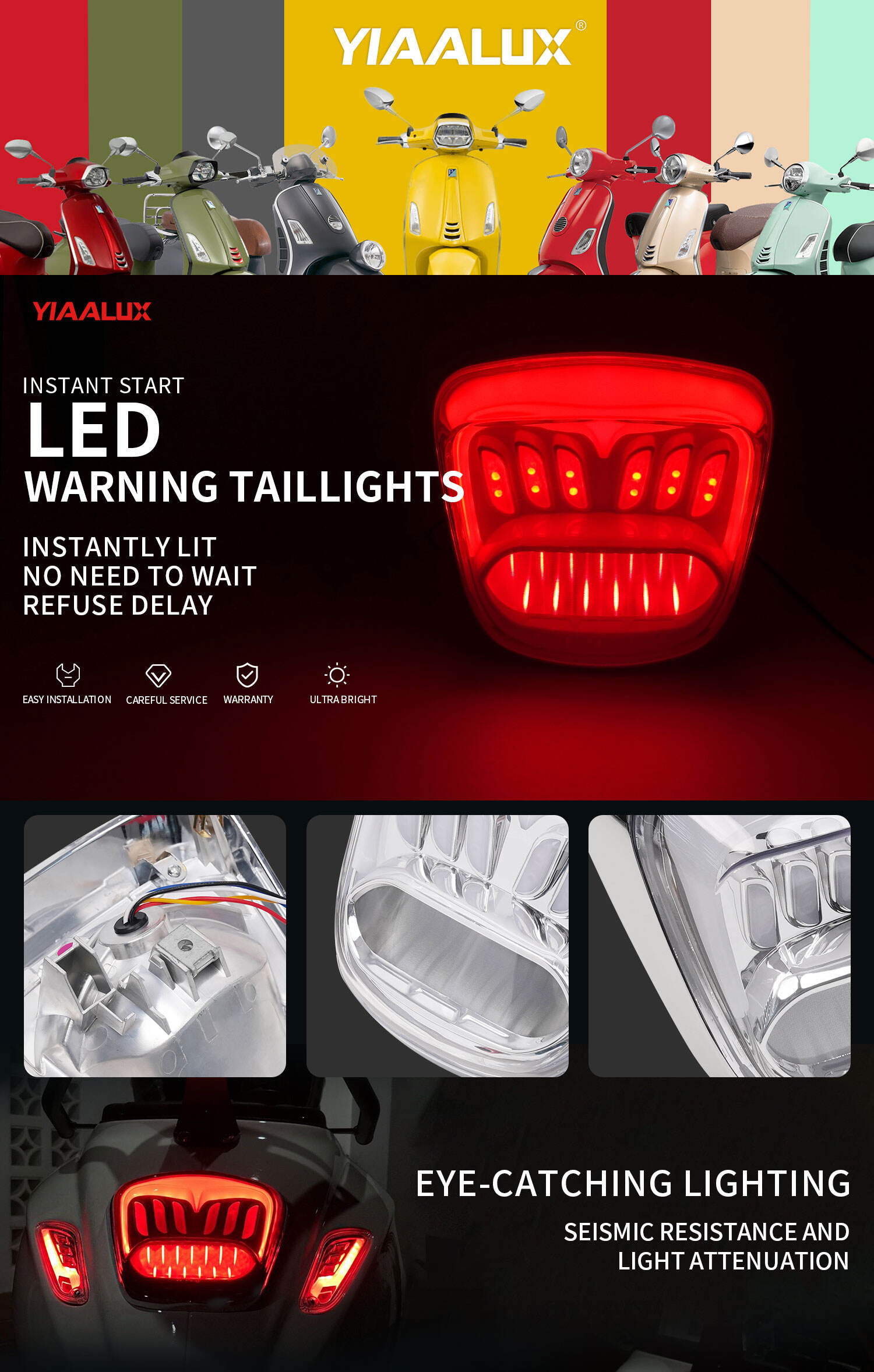 Genuine level10 monster billed light rear stop tail lamp for vespa sprint primavera details