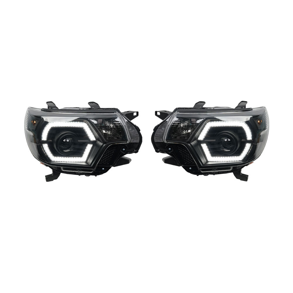 Matte Black Housing Clear Lens LED  Headlights head lamp for Toyota Tacoma 2012-2015 details