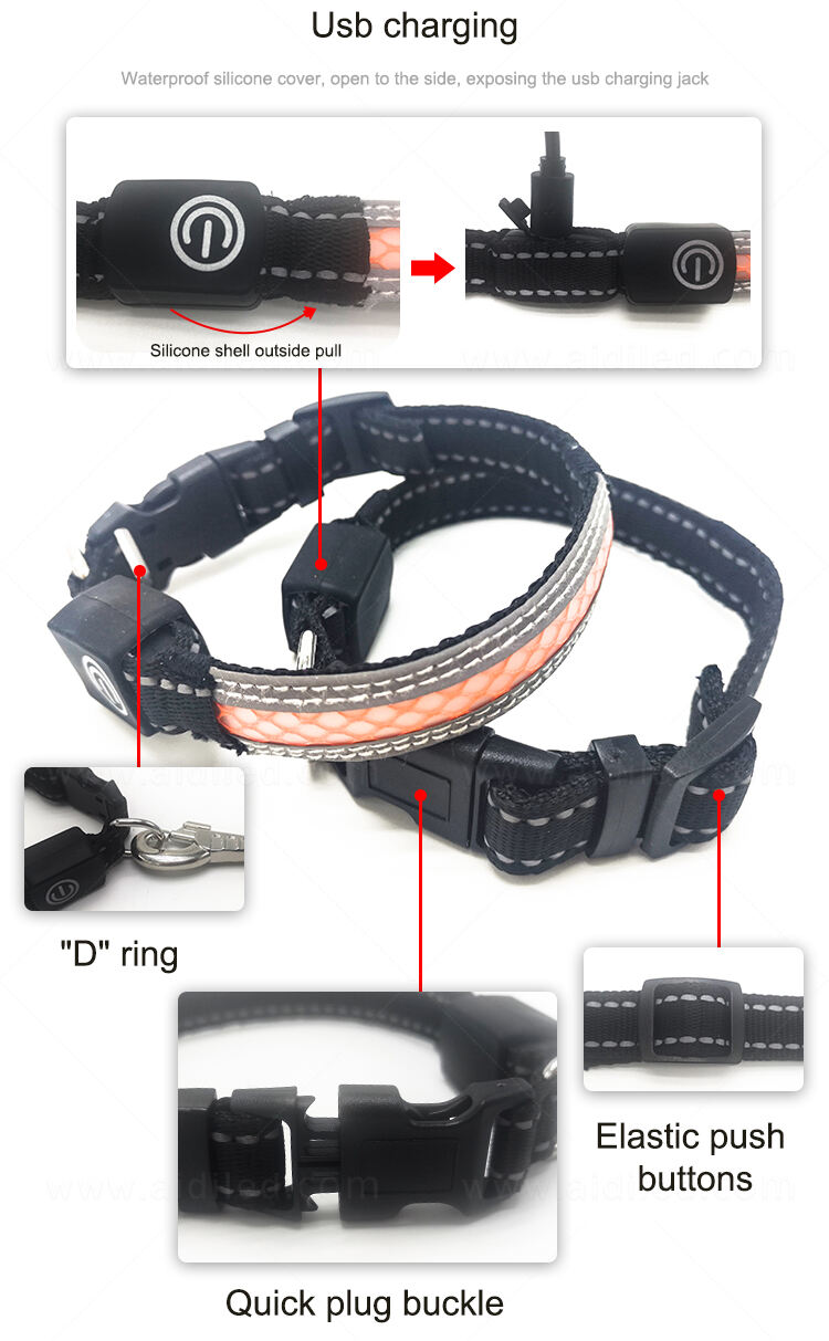 AIDI-C30 LED dog collar details