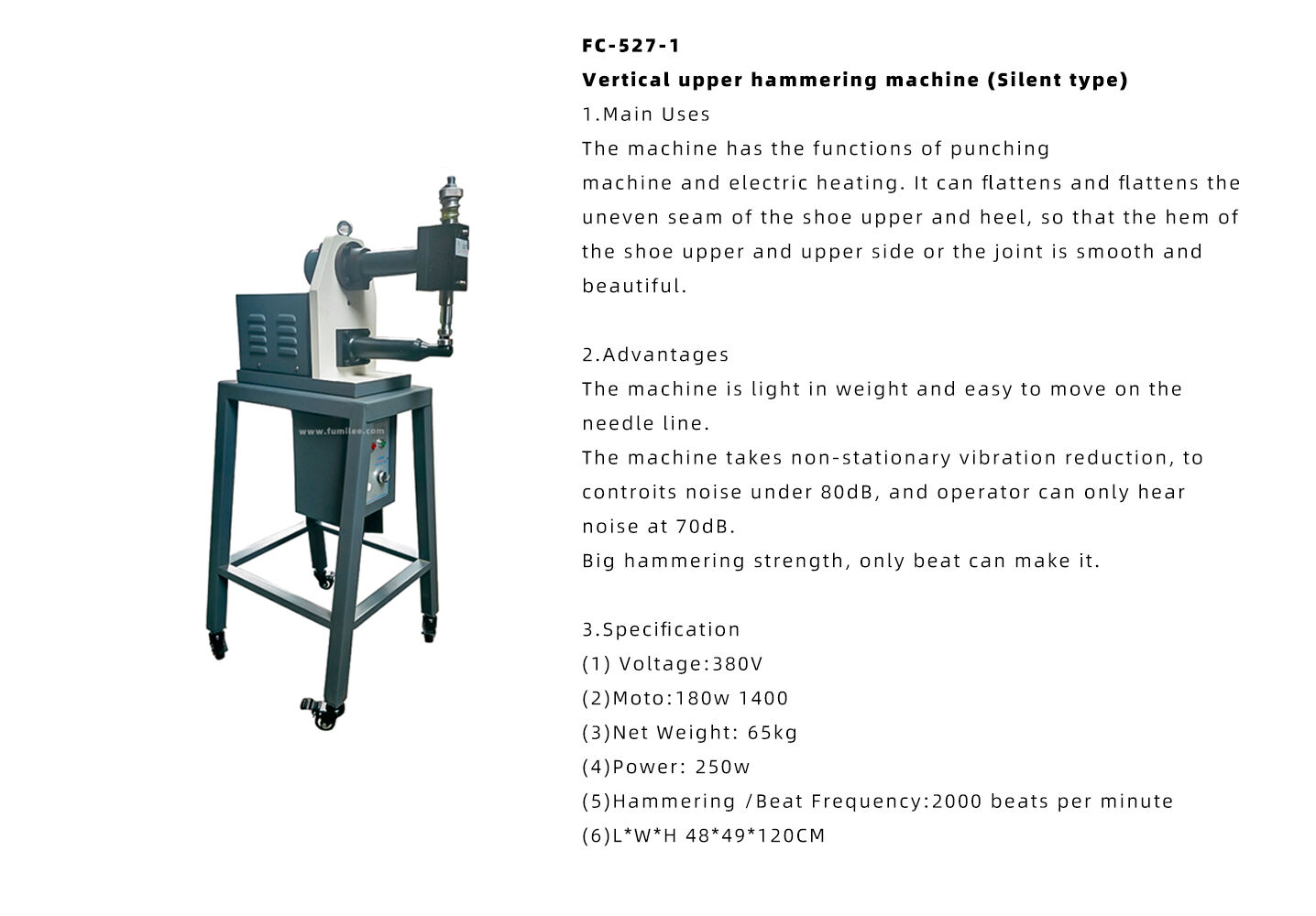 FC-527 Vertical upper hammering machine (Silent type) factory