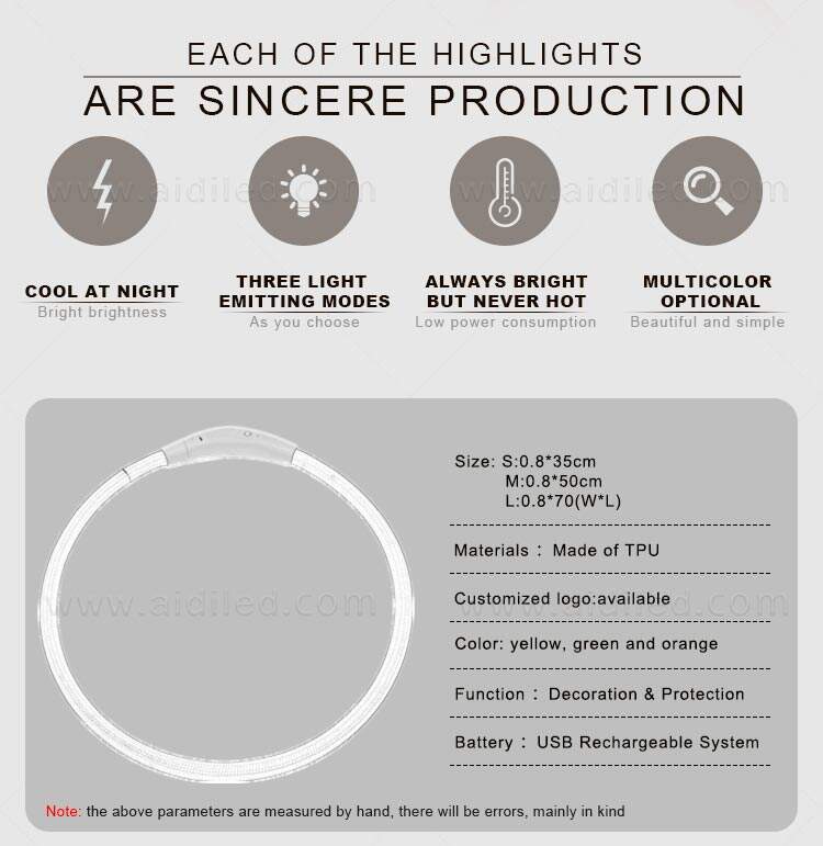 AIDI-C1 LED dog collar details