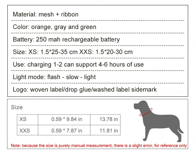 AIDI-C30 LED dog collar details