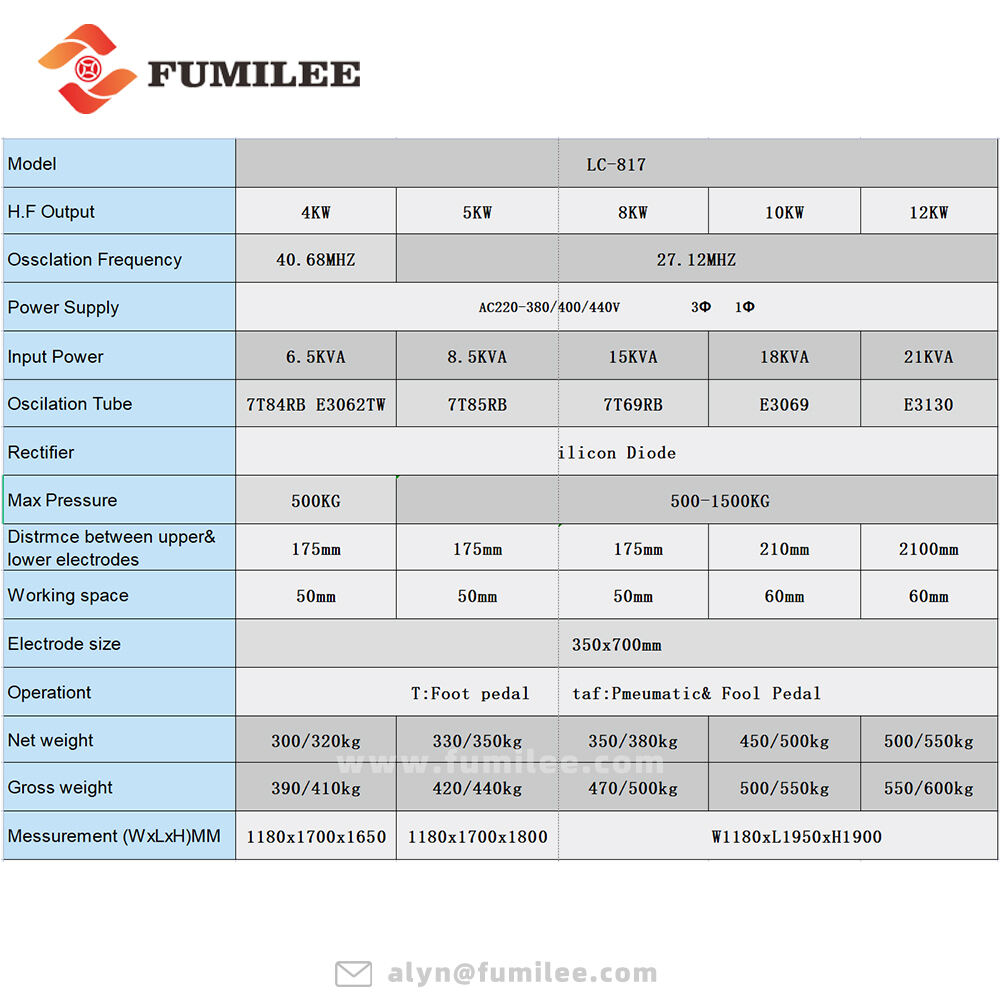 FC-817 Double air hydraulic high frequency manufacture