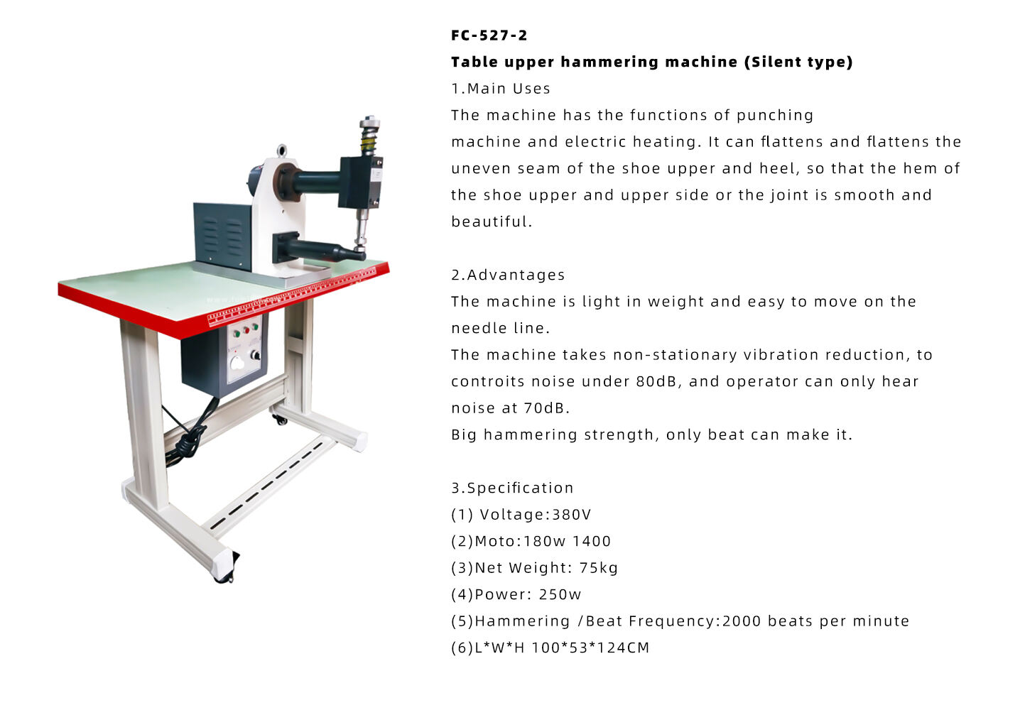 FC-527 Vertical upper hammering machine (Silent type) supplier