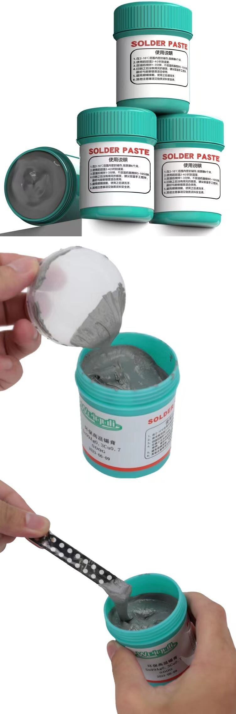 Sn96.5Ag3Cu0.5 High-Temperature Silver Solder Flux Paste Alloy Welding Paste for Tinning for SAC305 Soldering manufacture