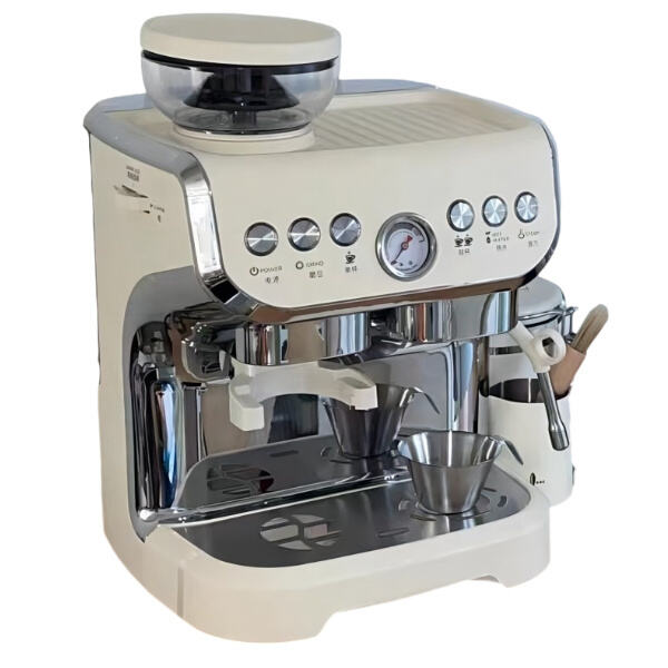 Elevate your coffee game with an espresso machine featuring an integrated grinder