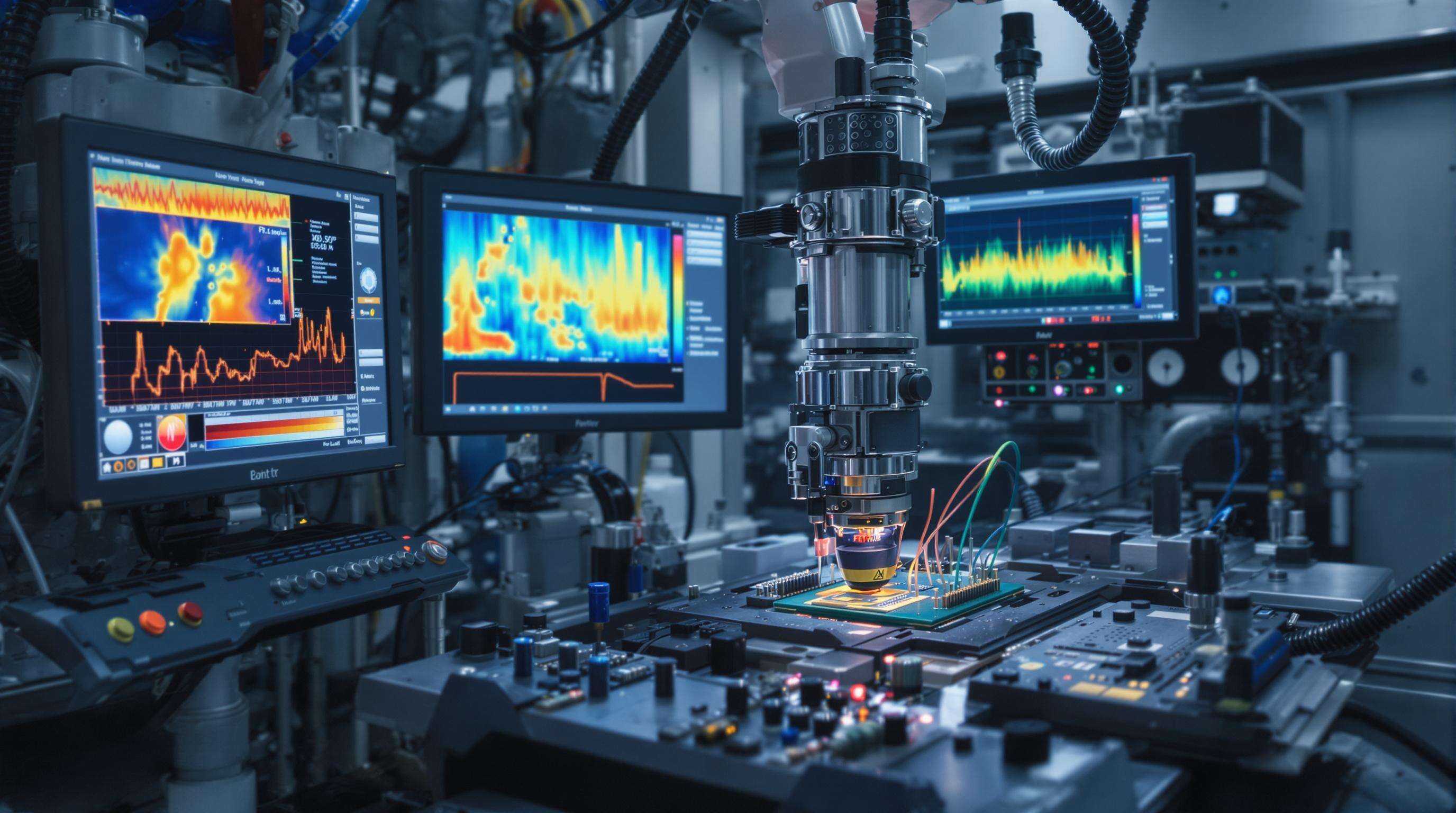 Robotic soldering cell using AI and real-time data to monitor and adjust the soldering process with visible heatmaps