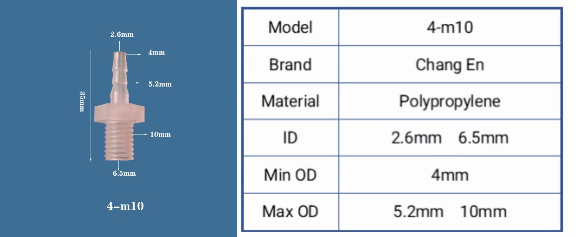 Plastic M5 Metric Male Female Thread to 1/4" Hose  Fitting Straight  Male Threaded Tube Connector supplier