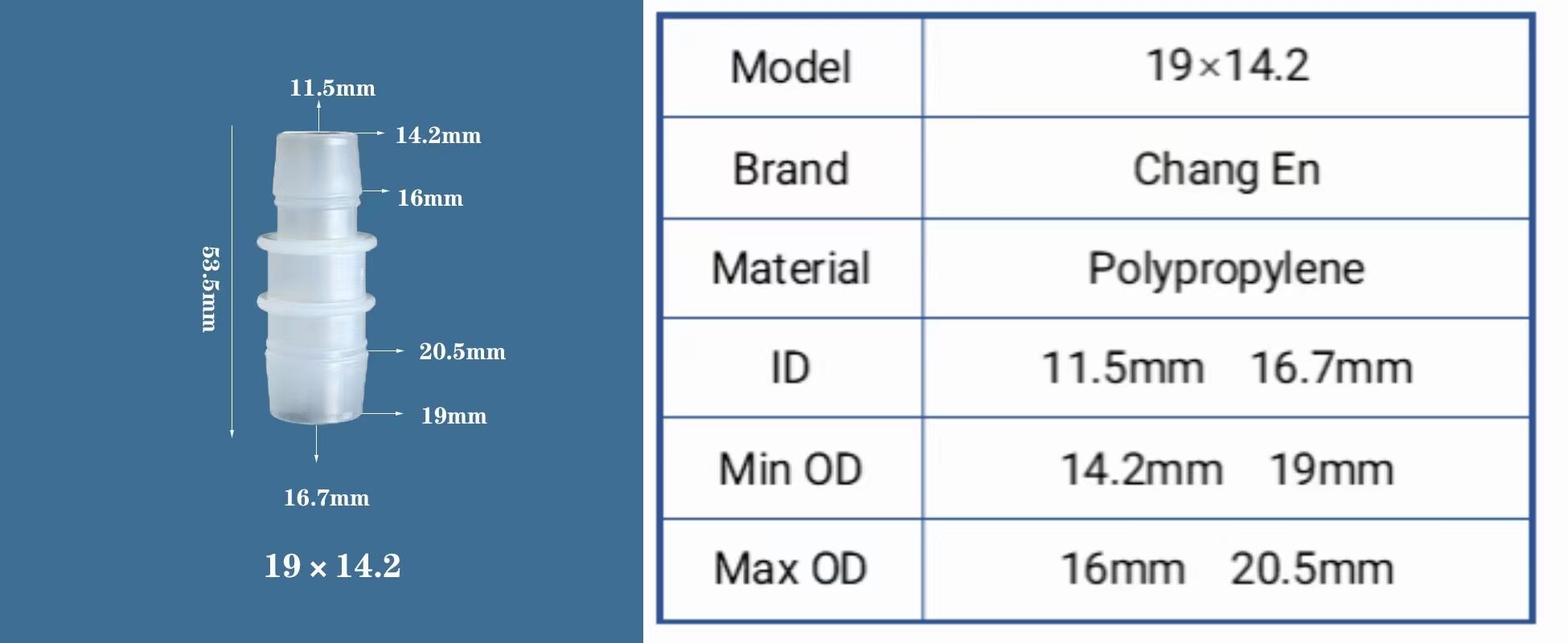 Chang En Variable diameter straight through Medical grade direct access Straight connector manufacture