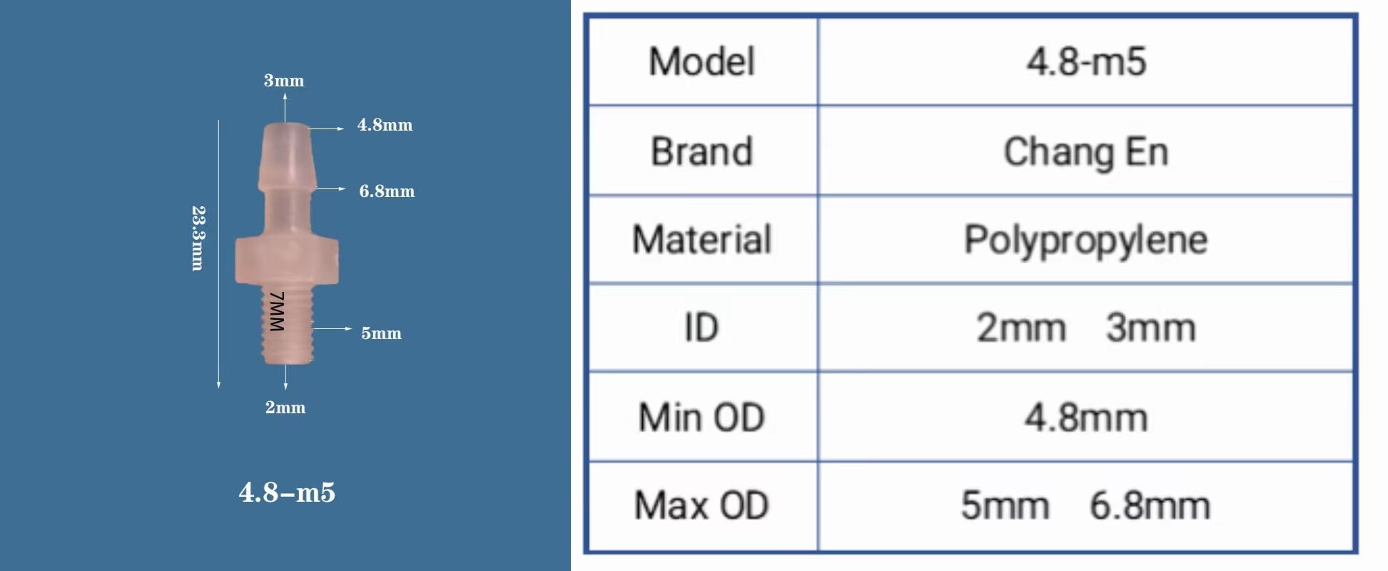 Plastic M5 Metric Male Female Thread to 1/4" Hose  Fitting Straight  Male Threaded Tube Connector supplier