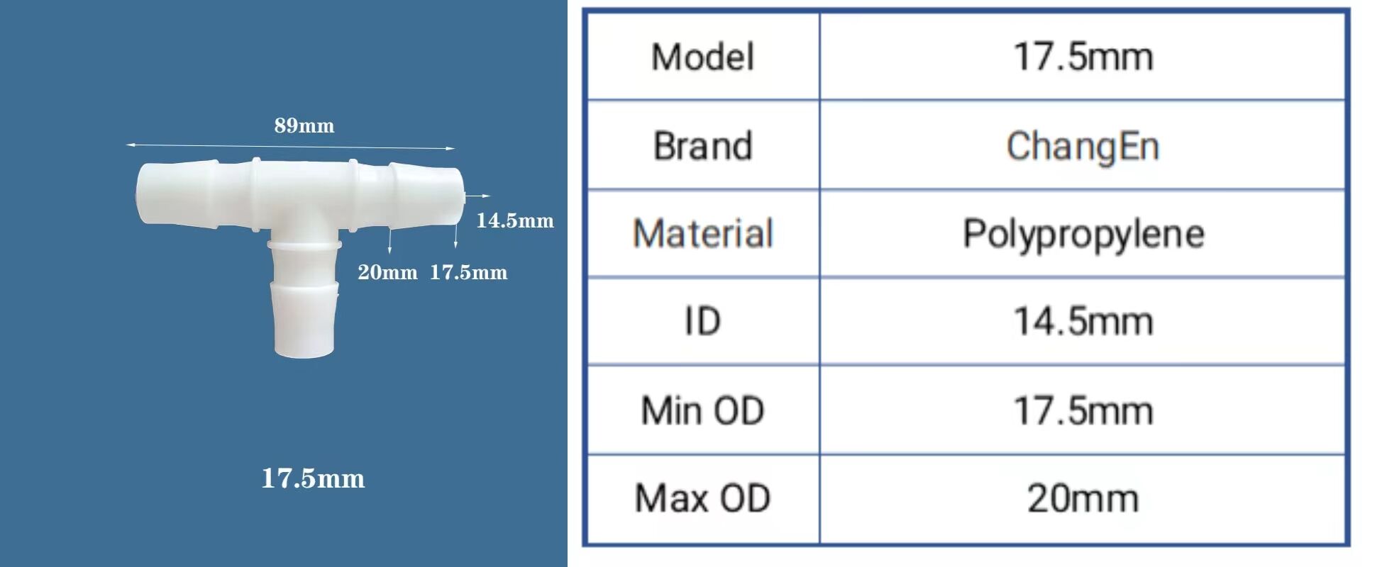 1/16" to 1/2" inches flow Control Components 3 Ways T-shaped Plastic Hose Barb Tee Reducer Fittings details