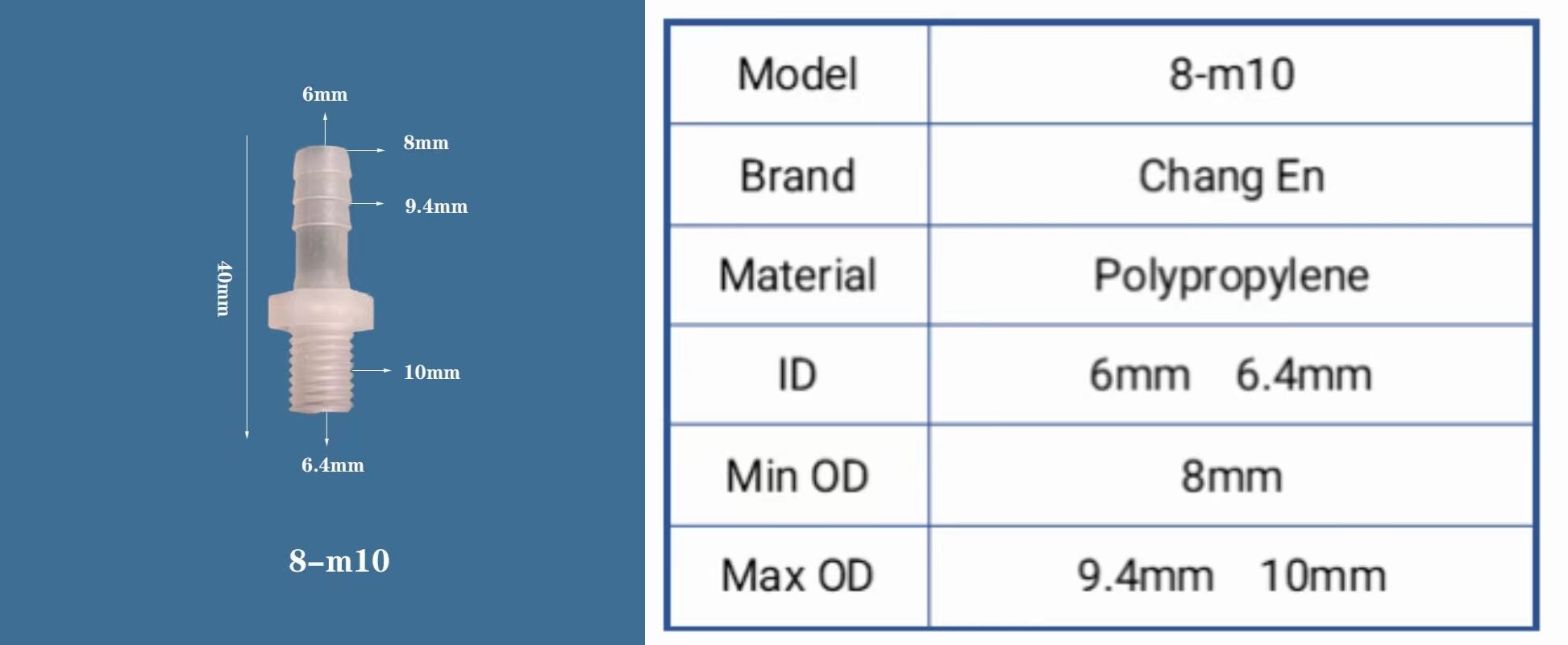 Plastic M5 Metric Male Female Thread to 1/4" Hose  Fitting Straight  Male Threaded Tube Connector manufacture