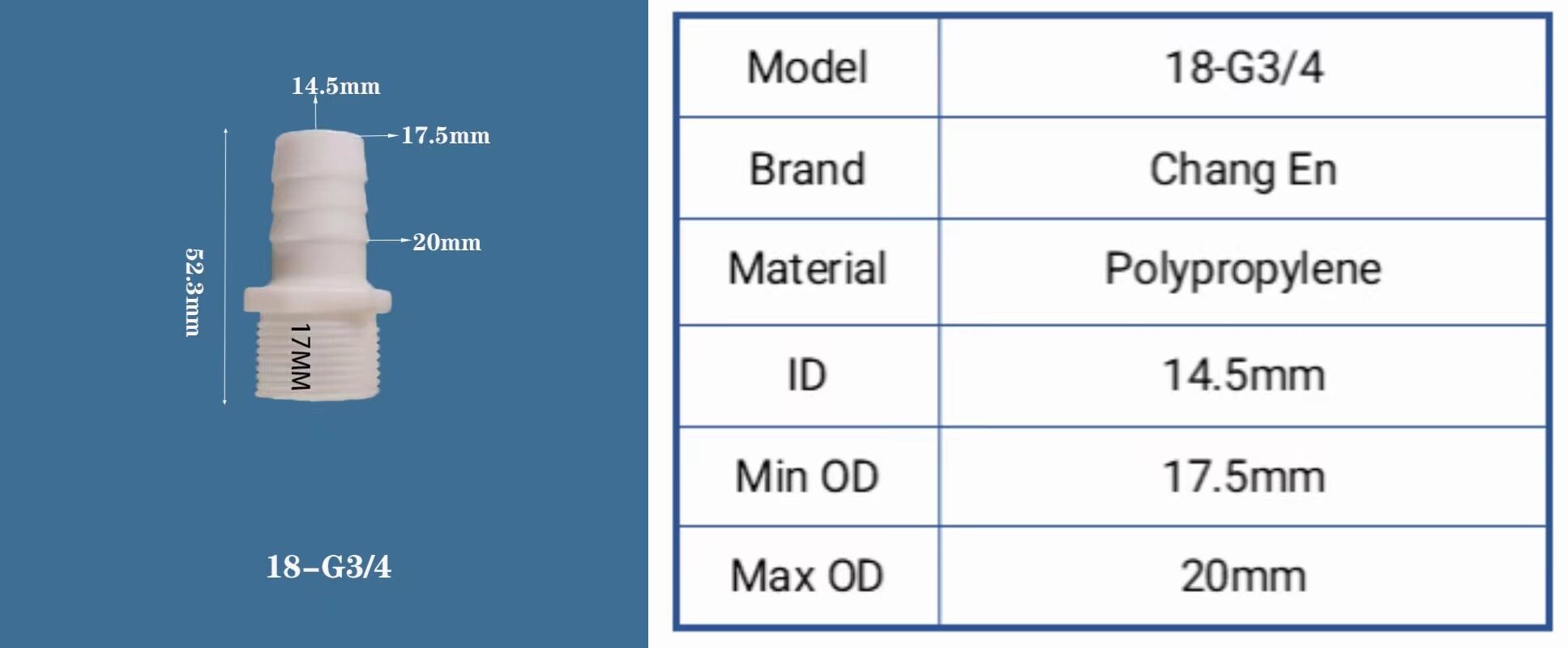 G1/2 Threaded English Screw Plastic PP Male Pagoda Quick Connect Fitting Polypropylene Straight Connector details