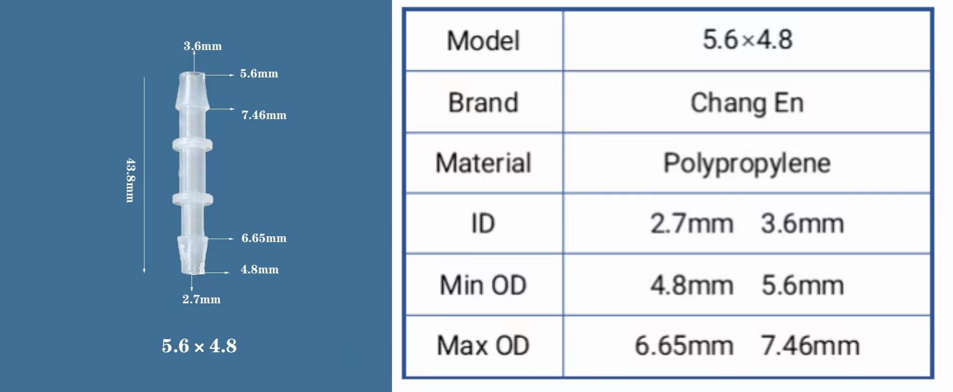 Flexible hose connector pp plastic straight through joint pipe reductor fittings supplier